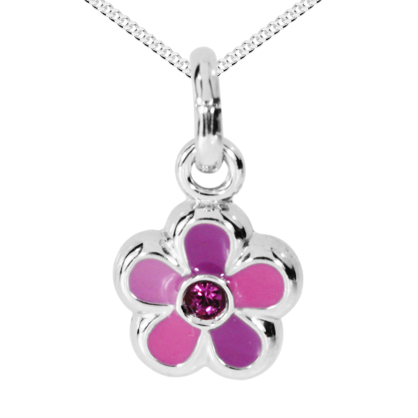 Kette mit Anhänger "Blume", Silber 925/000 -Länge wählbar-   Kette mit Anhänger "Blume", Silber 925/000 -Länge wählbar-
