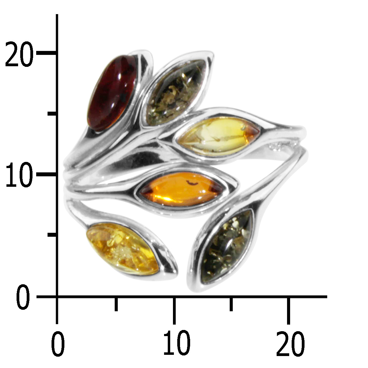 105-270149-1G56k591c6000ecfa4 Ring Silber 925/000, Bernstein -Größe wählbar-