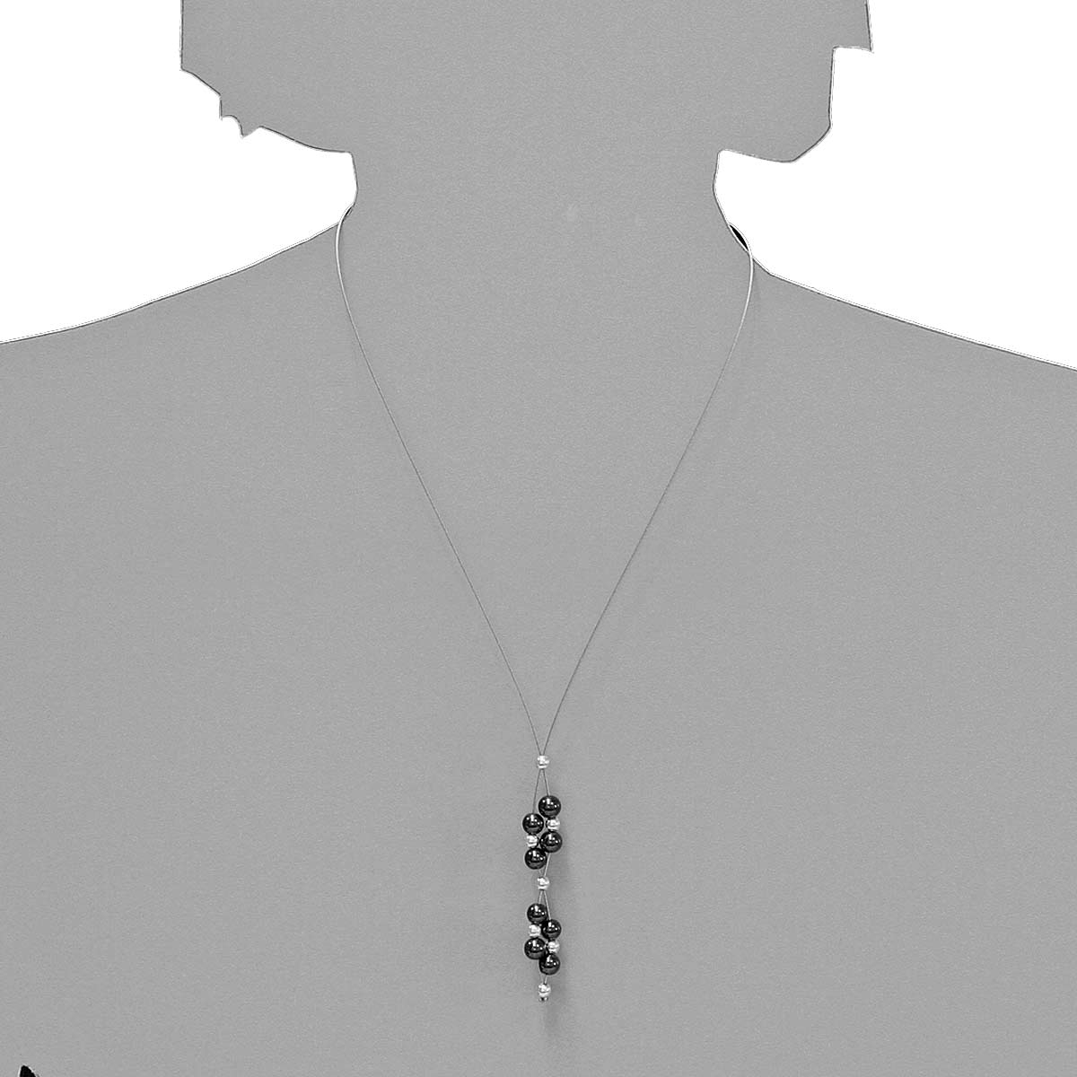 001-293036-0100s Edelstahlcollier 1/42 cm, Silber 925/000, Hämatit