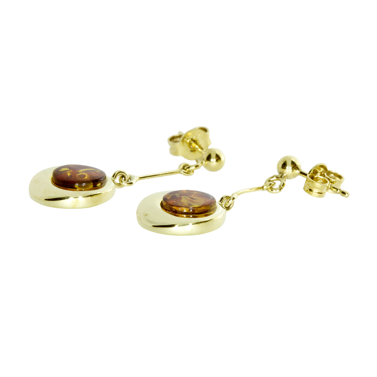 001-163352-01001 Ohrhänger Gold 333/000, Bernstein