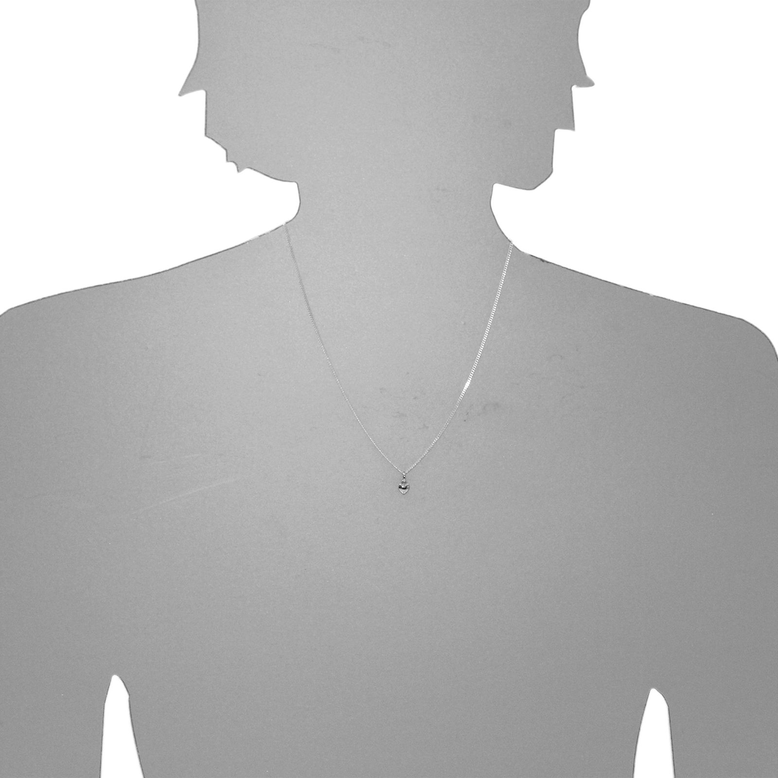 Kette mit Anhänger, "Herz",  Silber 925/000  - Länge wählbar - Kette mit Anhänger, "Herz",  Silber 925/000  - Länge wählbar -