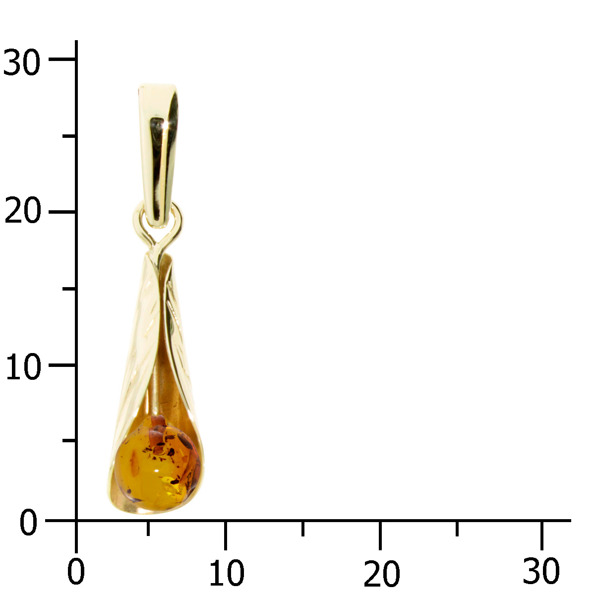 001-100073-0003k Anhänger Gold 333/000, Bernstein