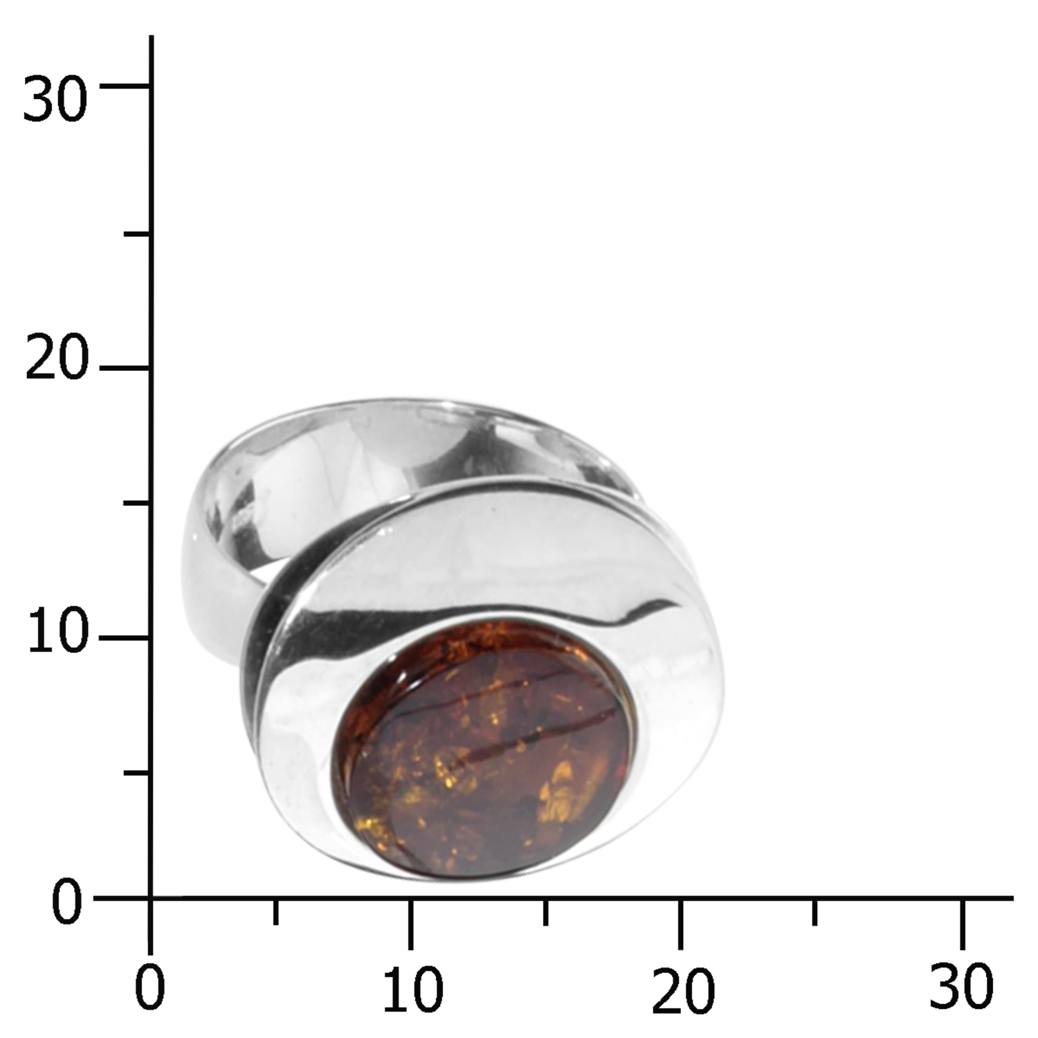 001-273402-0100k Ring Silber 925/000, Bernstein -Größe wählbar-