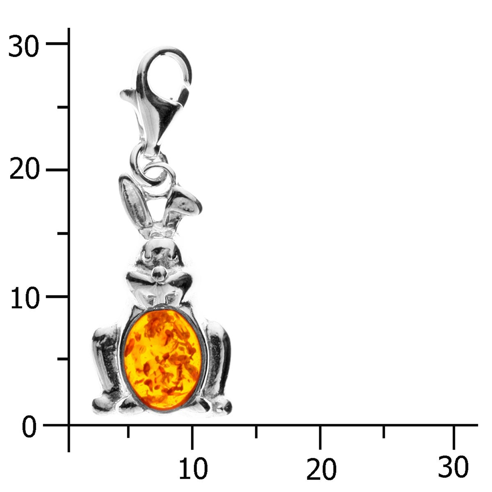 098-200150-0200k Charm Silber 925/000, Hase, Bernstein