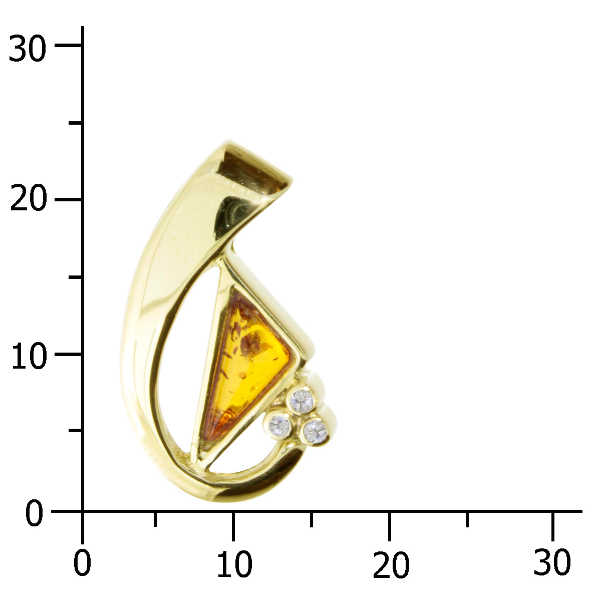 001-100595-0001k Anhänger-Gleiter Gold 333/000, Bernstein/Zirkonia