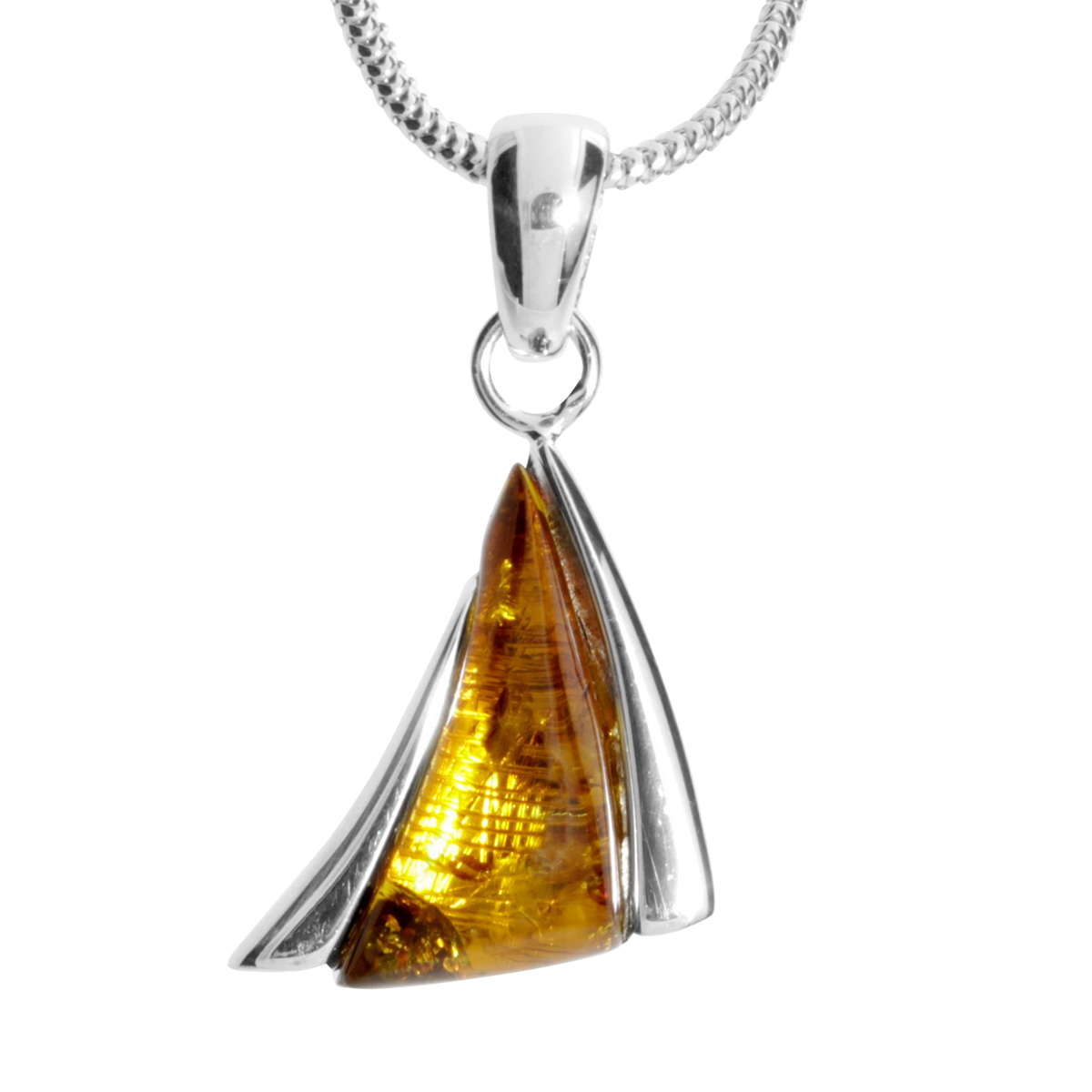 4250054286349 Kette mit Anhänger Silber 925/000, 45 cm, Bernstein