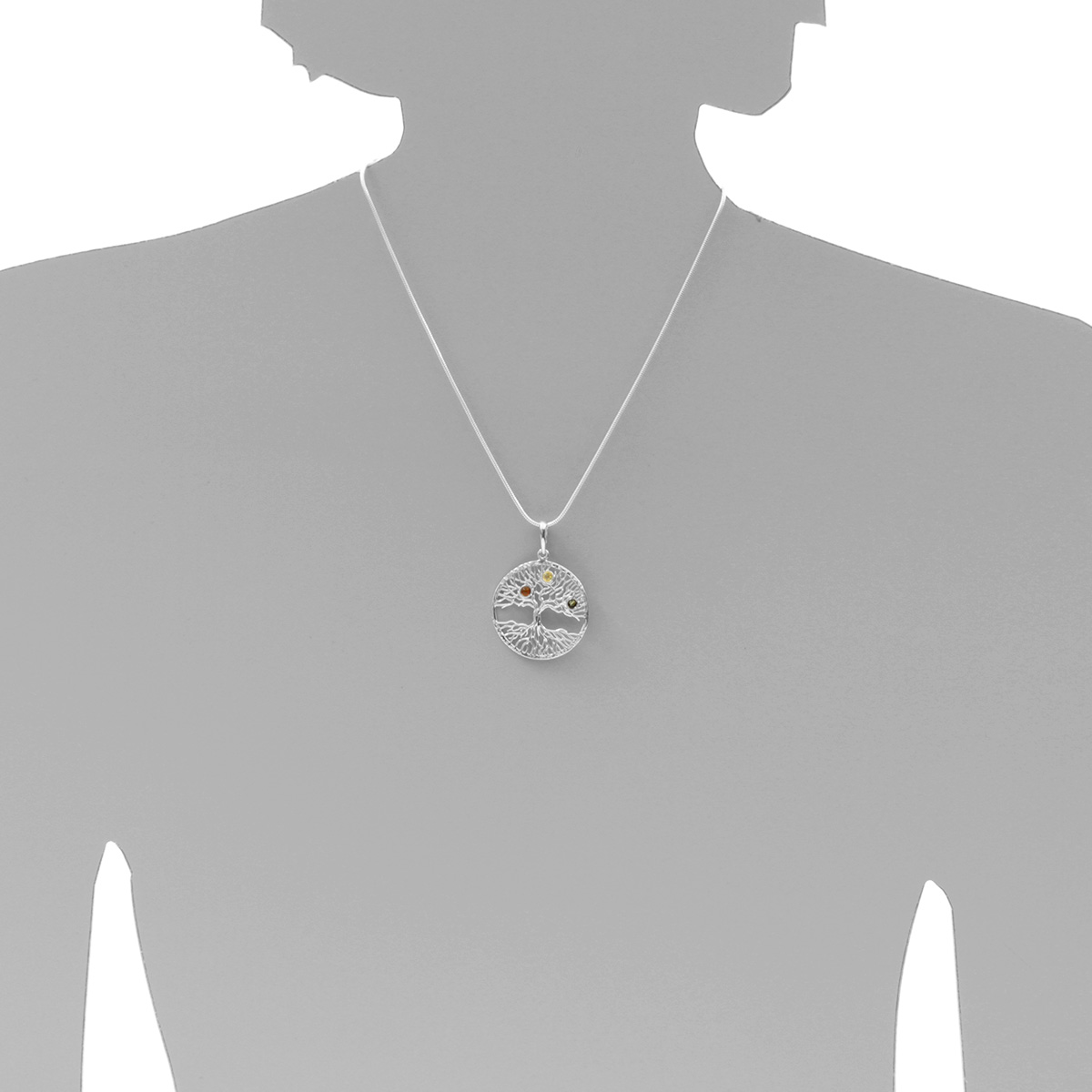 098-201533-0100s Anhänger Silber 925/000, Bernstein