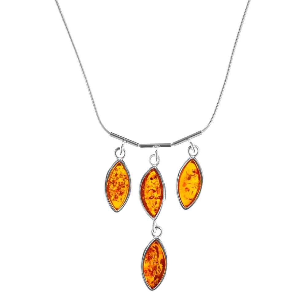 089-290010-0450 Collier Silber 925/000, 45 cm, Bernstein