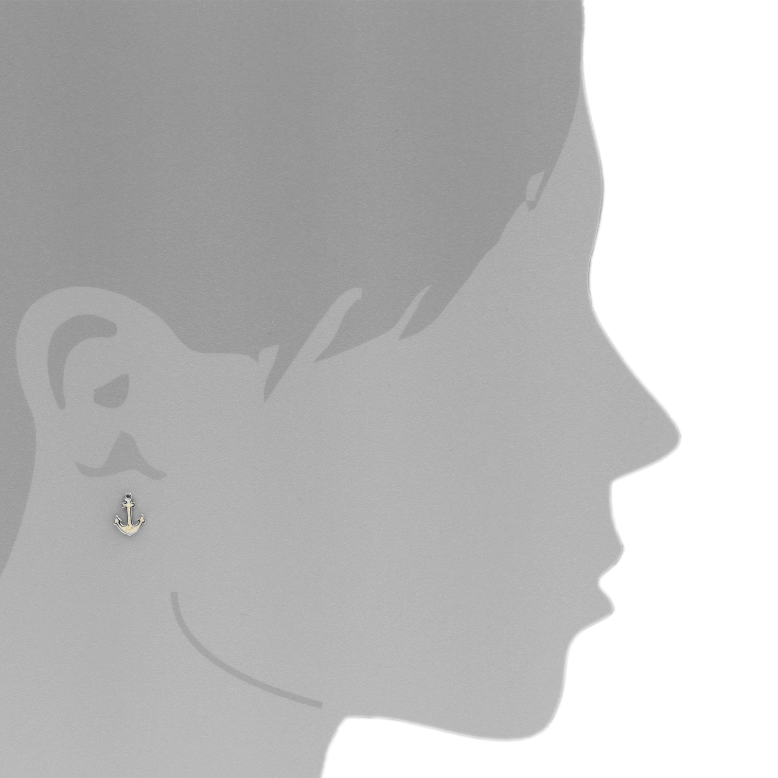 Ohrstecker Silber 925/000, "Anker", Strandsand