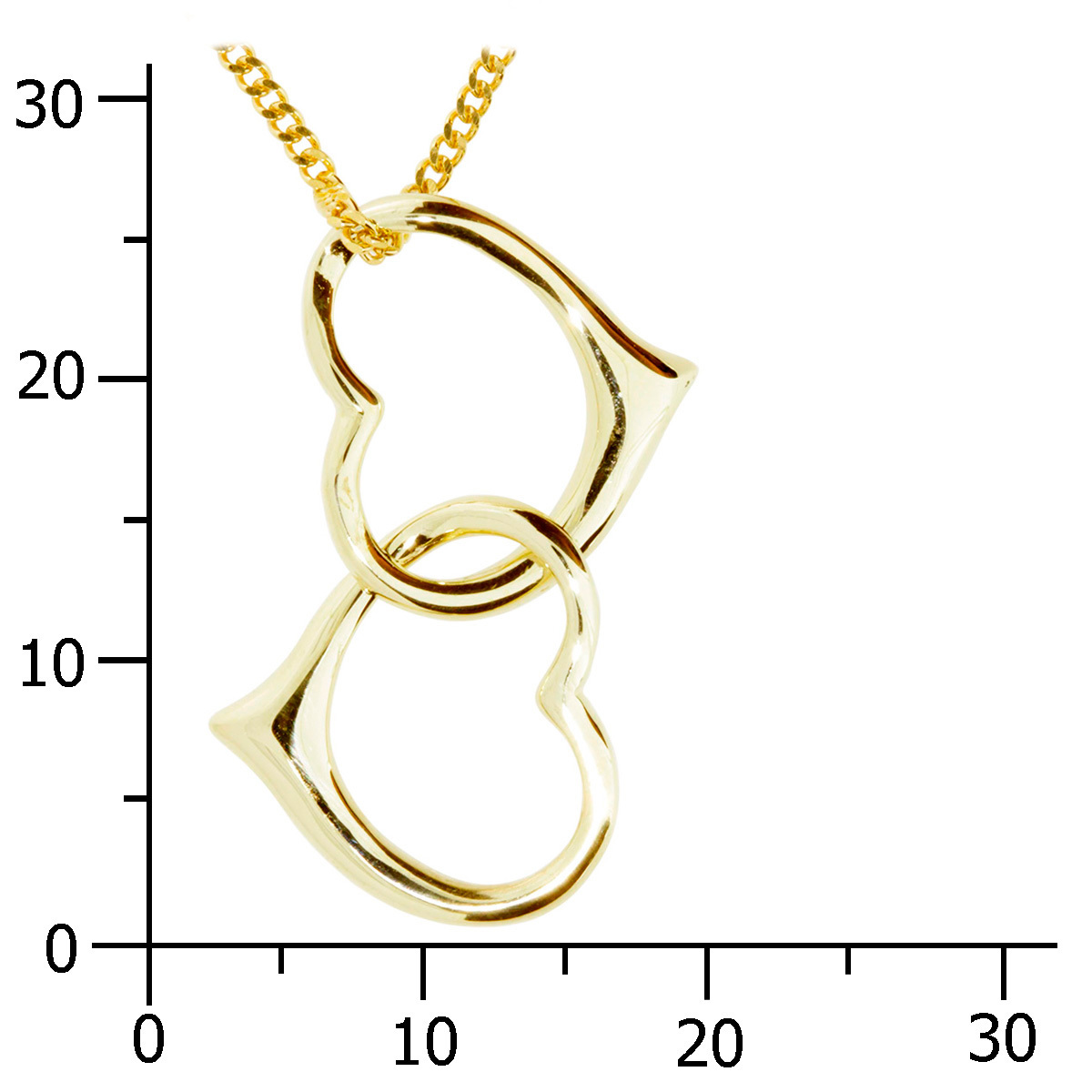 001-203565-1200k Kette mit Anhänger Herz, Silber 925/000 vergoldet, 42 oder 45 cm