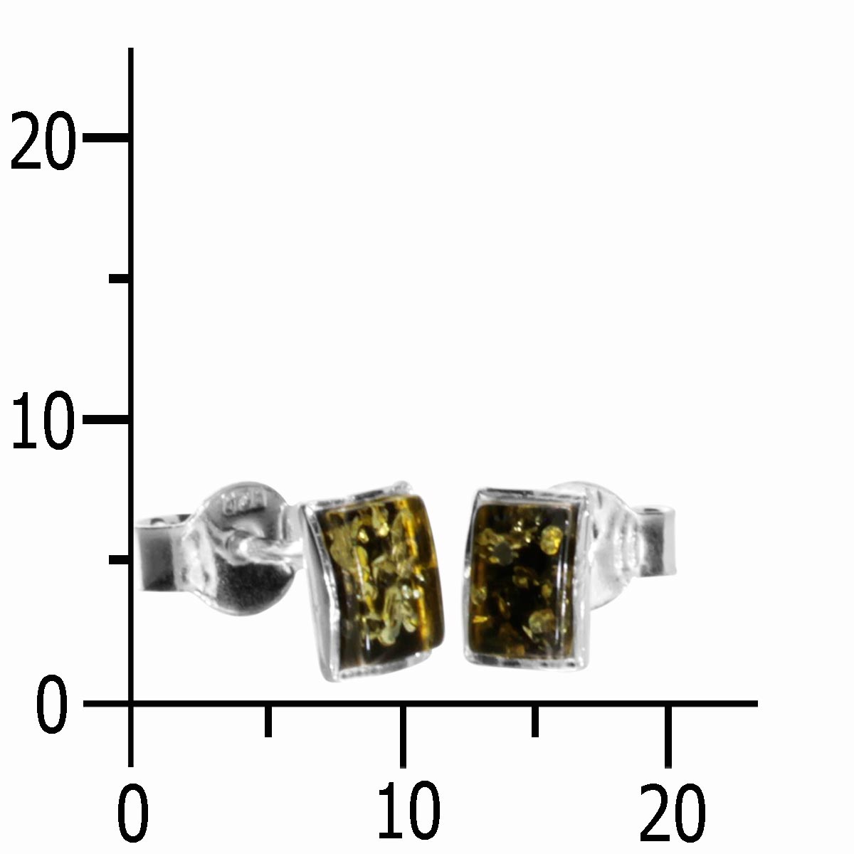 089-260163-0100k Ohrstecker 6x4 gefasst, Silber 925/000, Bernstein