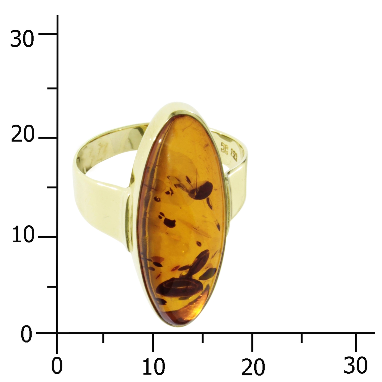 Ring Gold 333/000, Bernstein -Größe wählbar-