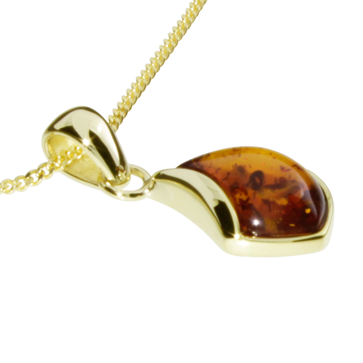 Kette mit Anhänger Gold 333/000, 45 cm, Bernstein