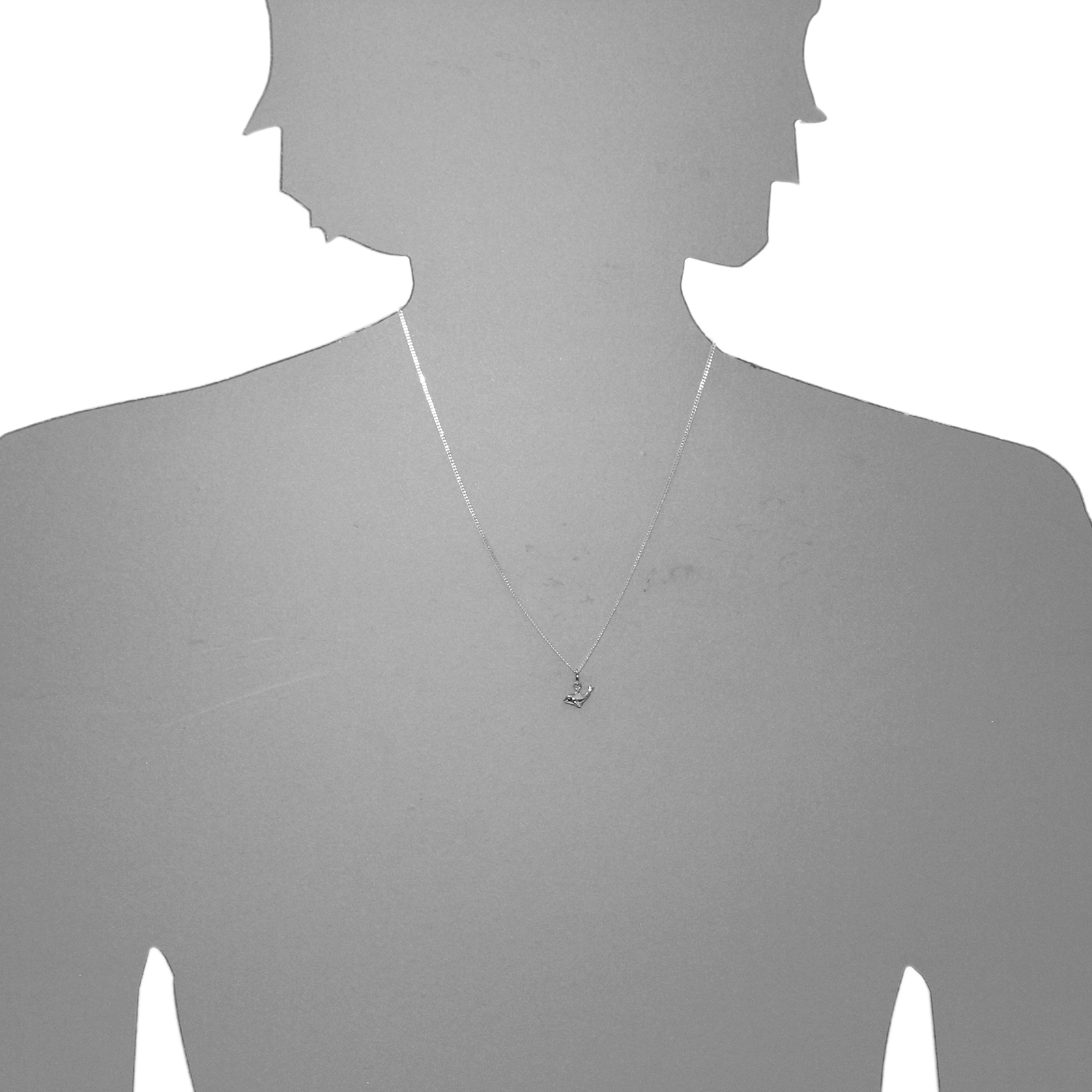 Kette mit Anhänger "Delfin", Silber 925/000 - Länge wählbar-     Kette mit Anhänger "Delfin", Silber 925/000 - Länge wählbar-