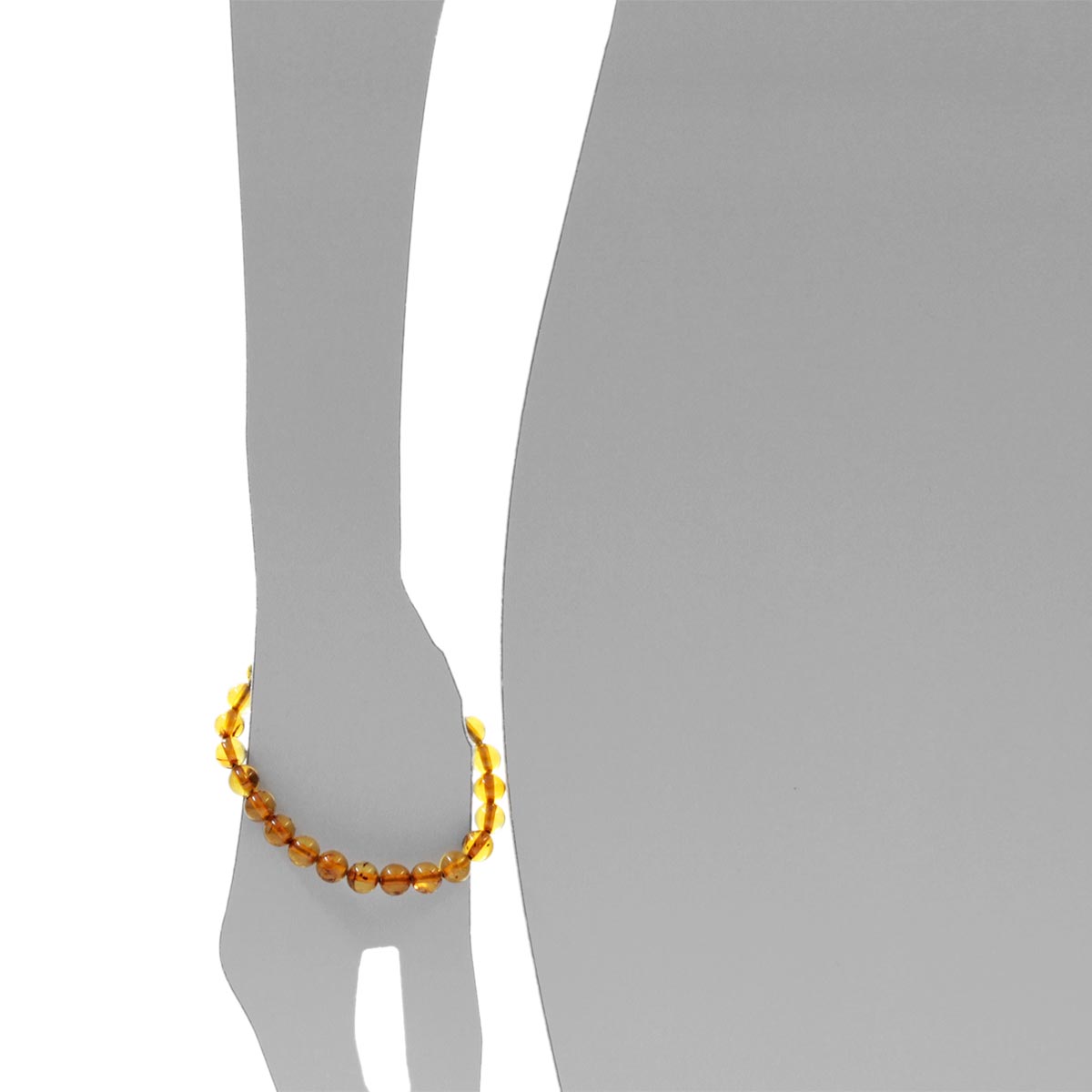 058-410011-0819s Bernsteinarmband, Kugel 8 mm, 19 cm, Gummizug