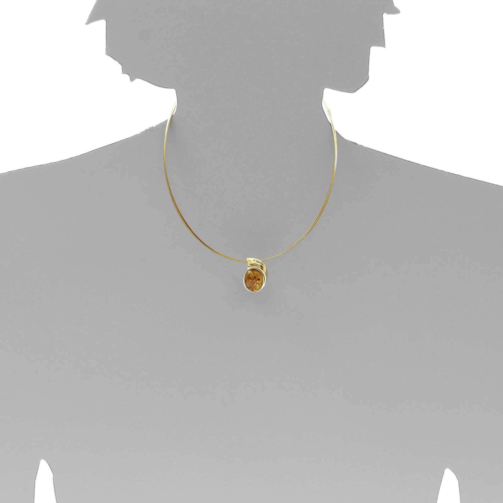 001-103376-0001s Anhänger Gold 333/000, Bernstein