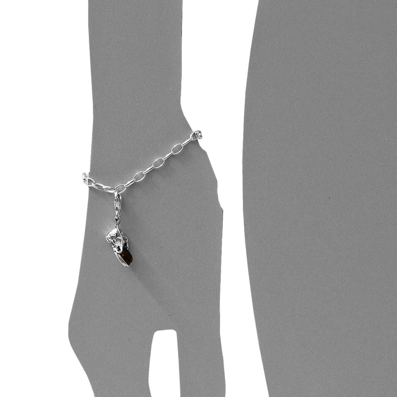 098-200281-0200s Charm Silber 925/000, Schuh, Bernstein