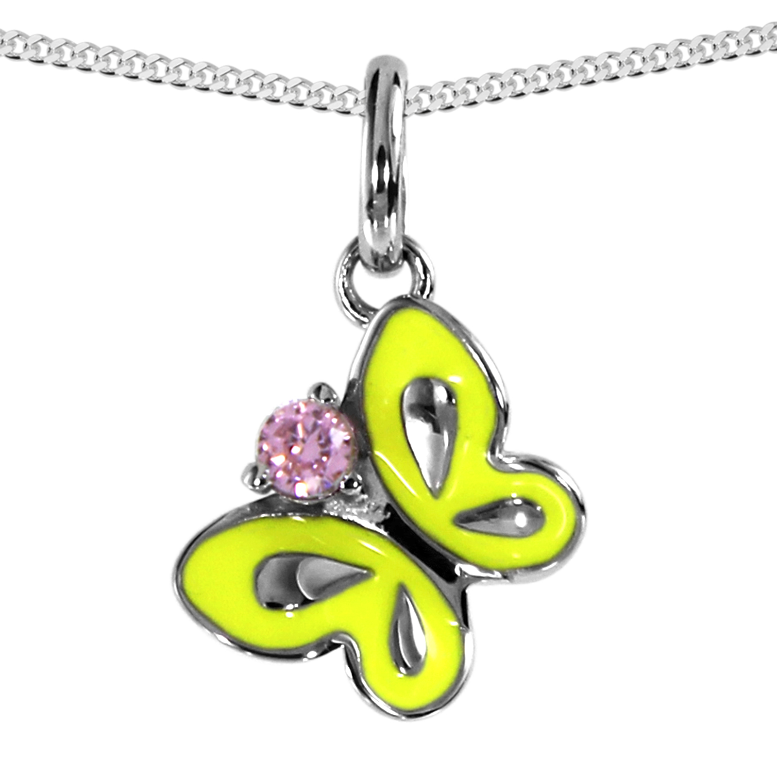 Kette mit Anhänger "Schmetterling" Silber 925/000,  Zirkonia -Länge wählbar-       Kette mit Anhänger "Schmetterling" Silber 925/000,  Zirkonia -Länge wählbar-