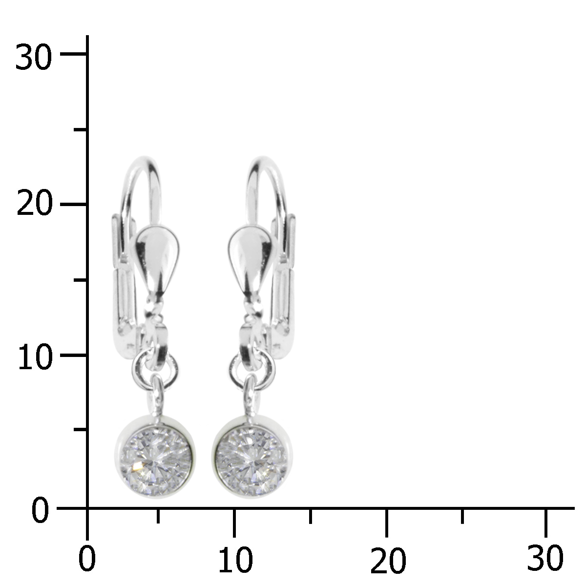 001-263395-0100kyg213ewoa4woY Ohrhänger Silber 925/000, Zirkonia, 5 mm