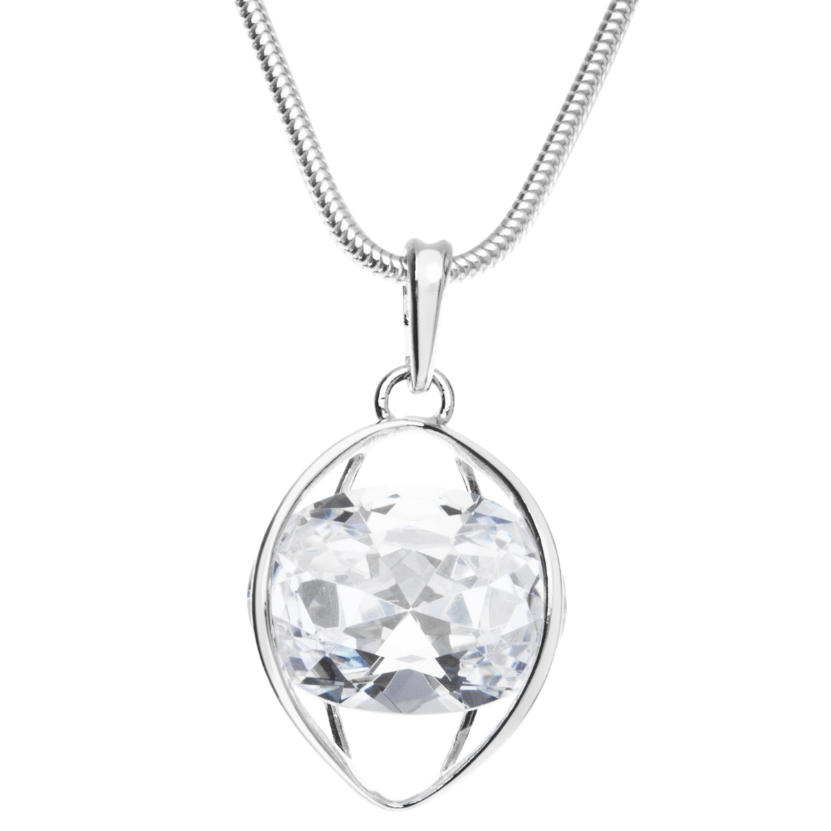 043-201694-A142MLqOIVyrOTavq Kette mit Anhänger Silber 925/000, Zirkonia, weiß, 42 cm