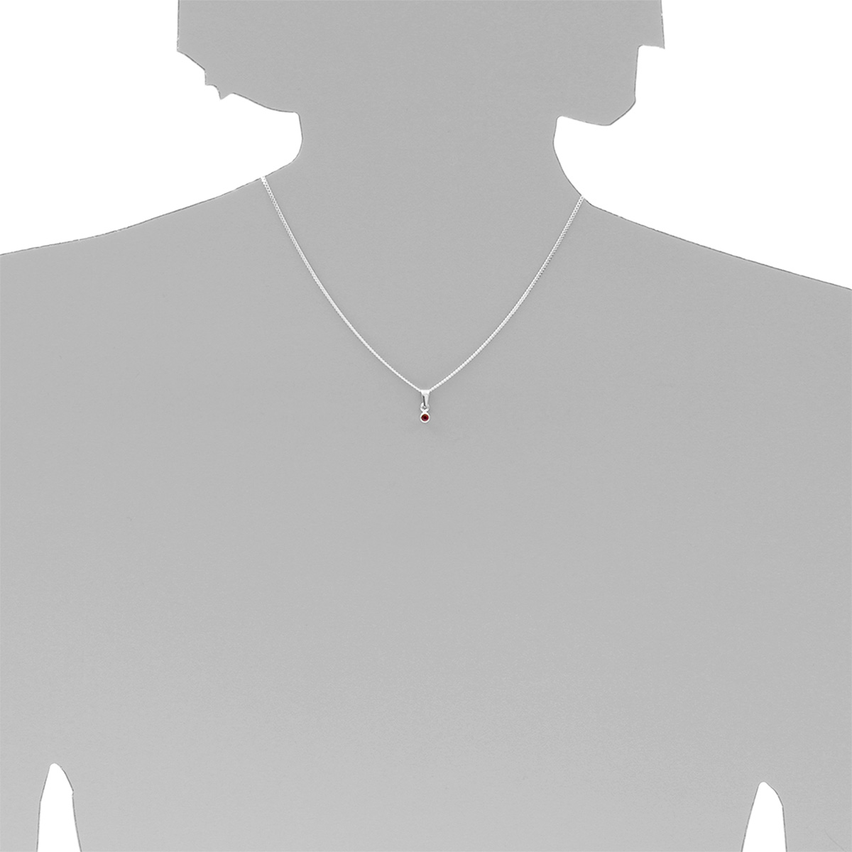 001-203642-A337s Kette mit Anhänger, Silber 925/000, 36 oder 38 cm, sy. Rubin