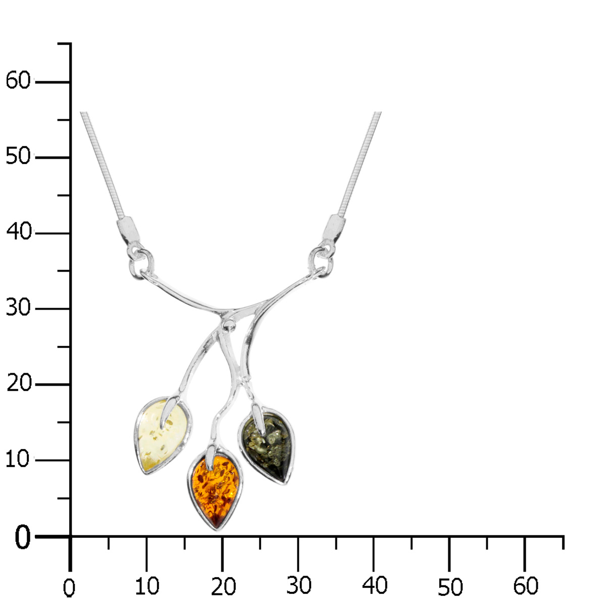 098-295192-0420k Collier Silber 925/000, 42 cm, Bernstein