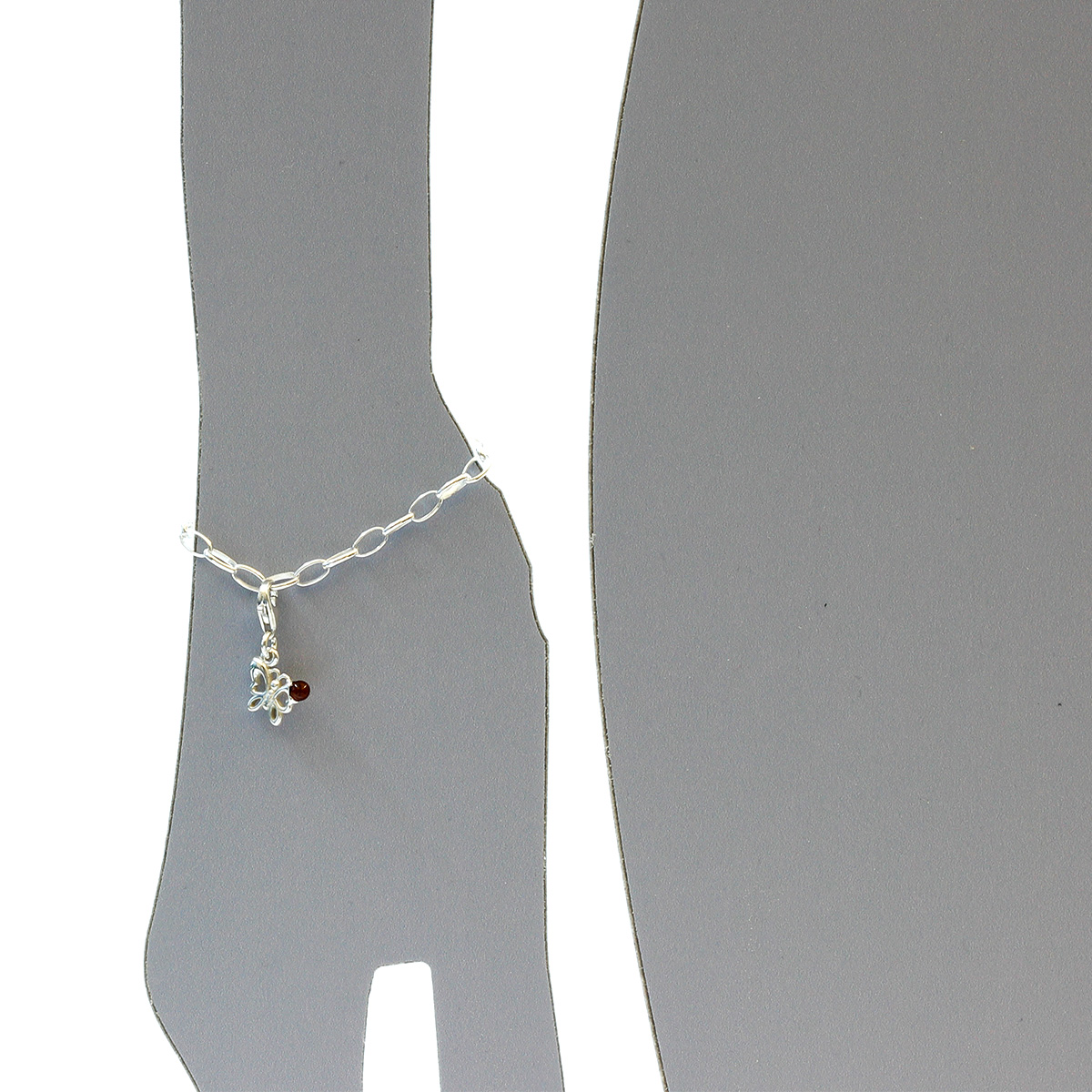 105-20CH12-0100s Charm Silber 925/000, Schmetterling, Bernstein