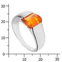 Ring Silber 925/000, Bernstein -Größe wählbar-