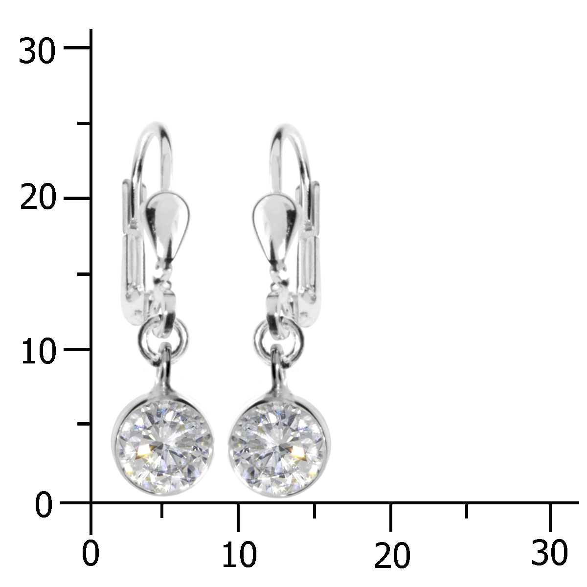 001-263396-0100krU1q9aXH1Vm2S Ohrhänger Silber 925/000, Zirkonia, 6 mm