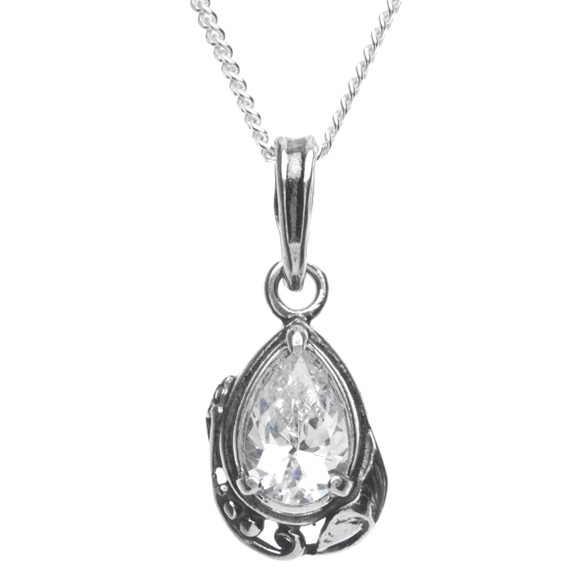 043-201711-A142 Kette mit Anhänger Silber 925/000, Zirkonia, weiß, 42 cm