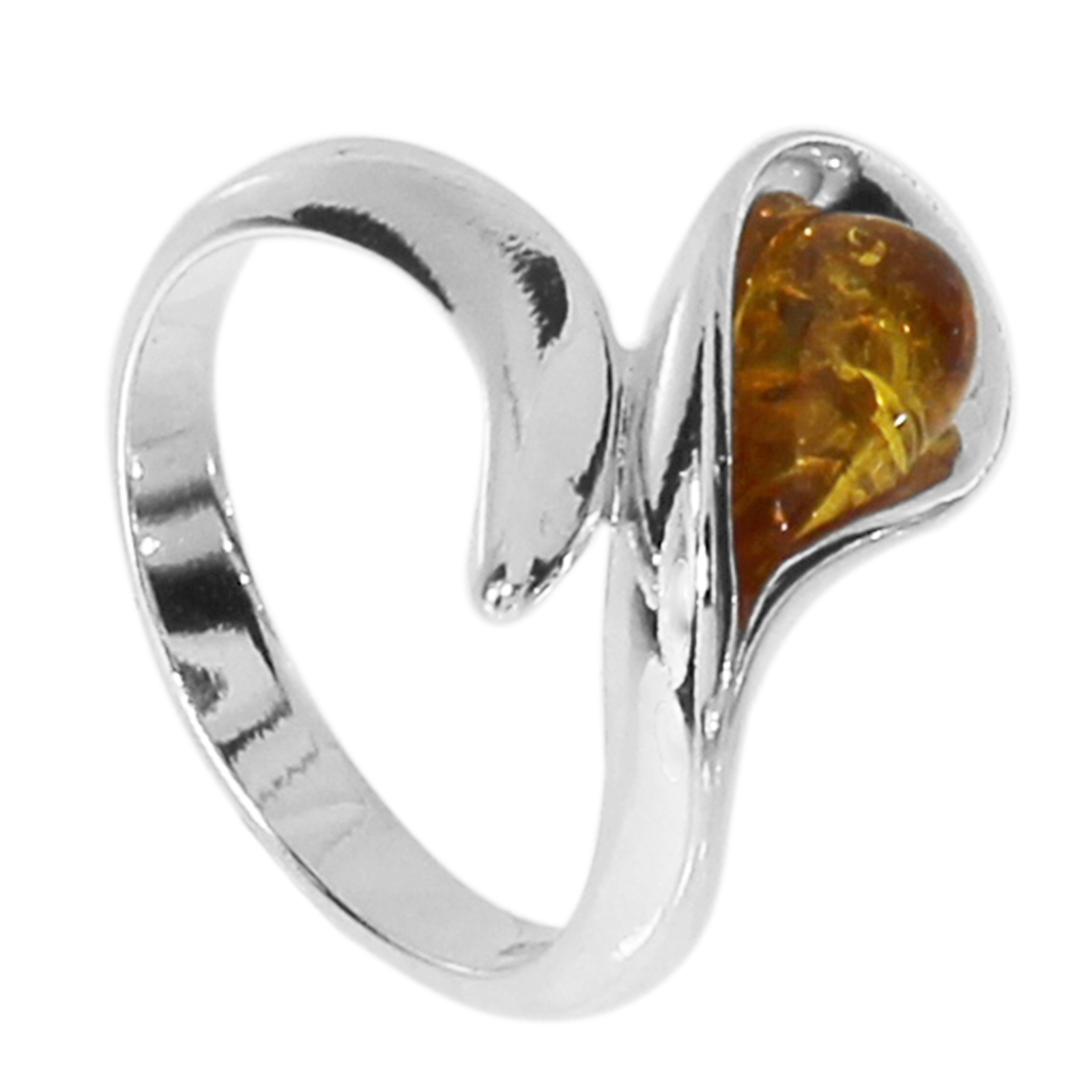 Ring Silber 925/000, Bernstein -Größe wählbar-    
