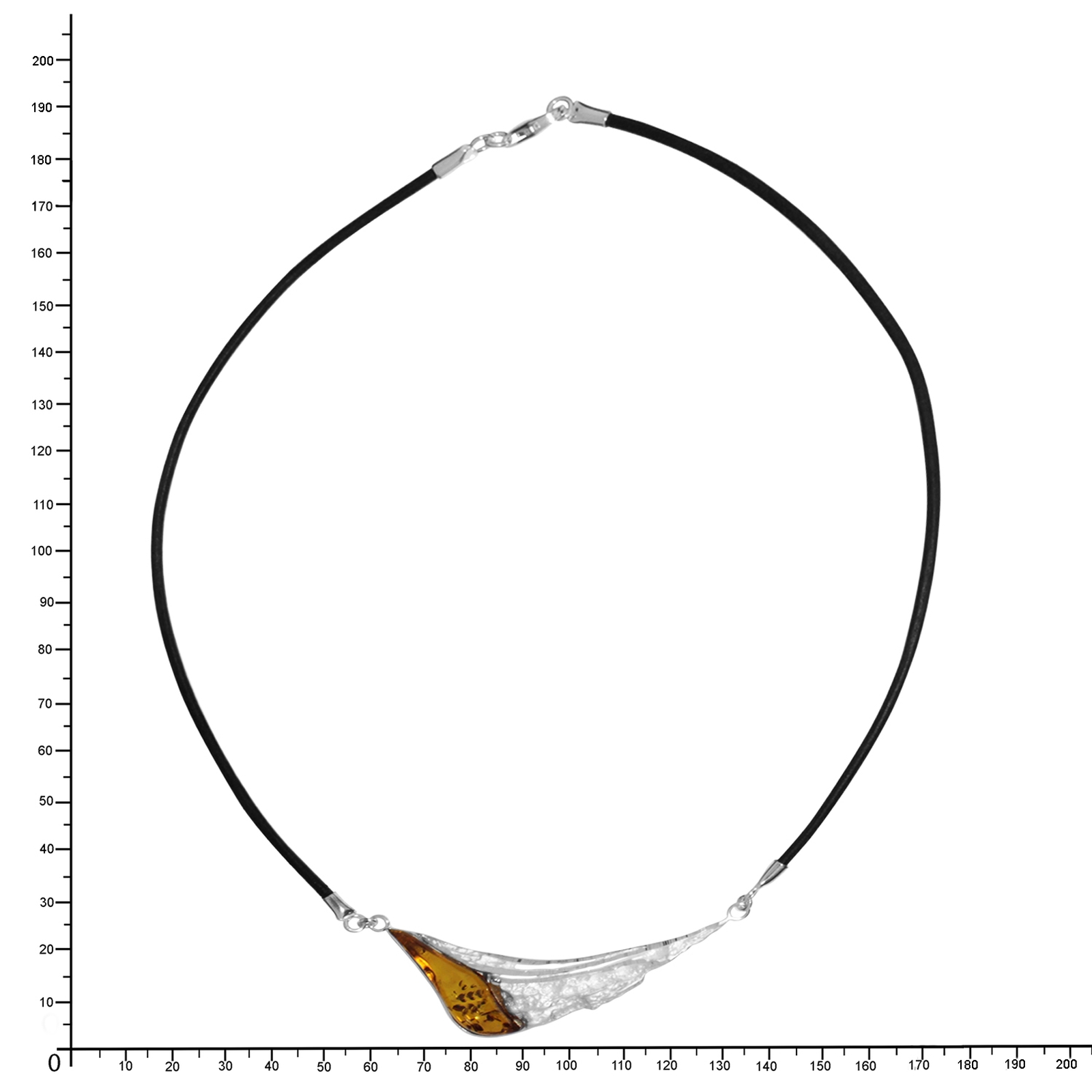 Collier Silber 925/000, 45 cm, Bernstein Collier Silber 925/000, 45 cm, Bernstein