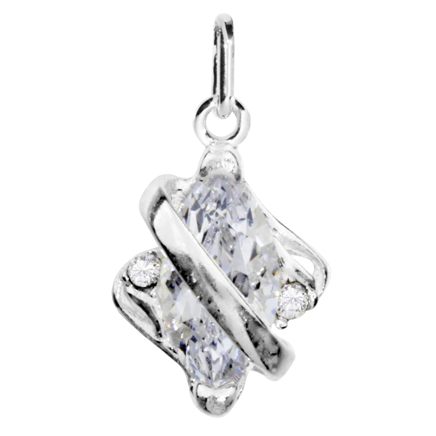 Anhänger Silber 925/000, Zirkonia, weiß