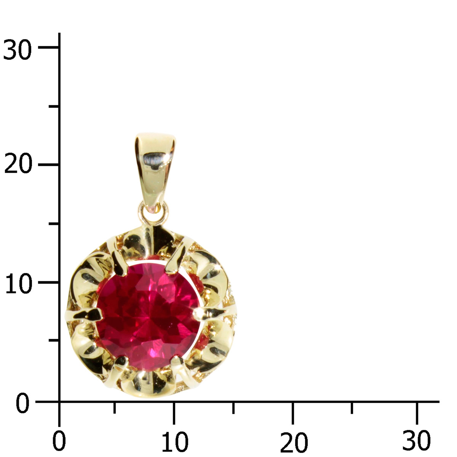 001-100618-0002k Anhänger Gold 333/000, sy. Rubin