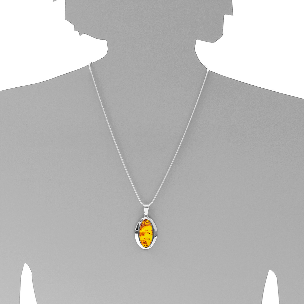 001-200494-0001s Anhänger Silber 925/000, Bernstein