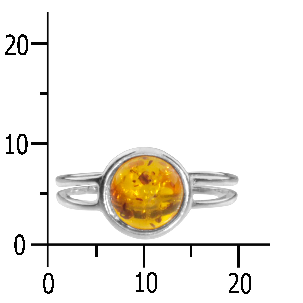 098-271559-1G54k Ring Silber 925/000, Bernstein -Größe wählbar-