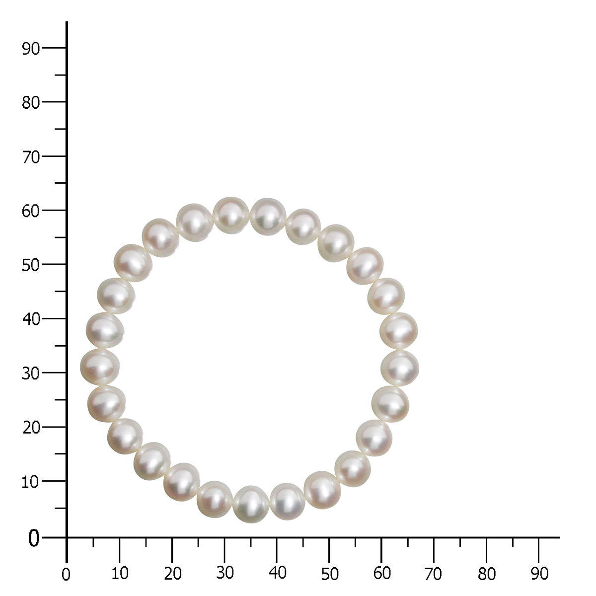 106-98K700-0190k Zuchtperlenarmband, 7 - 8 mm, 19 cm