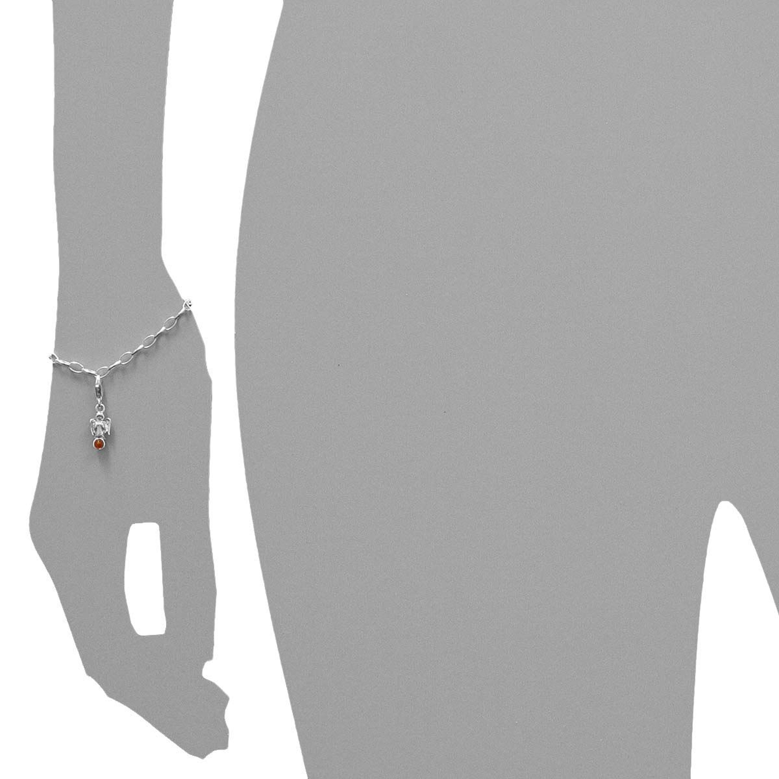098-200930-0200s Charm Silber 925/000, Engel,  Bernstein