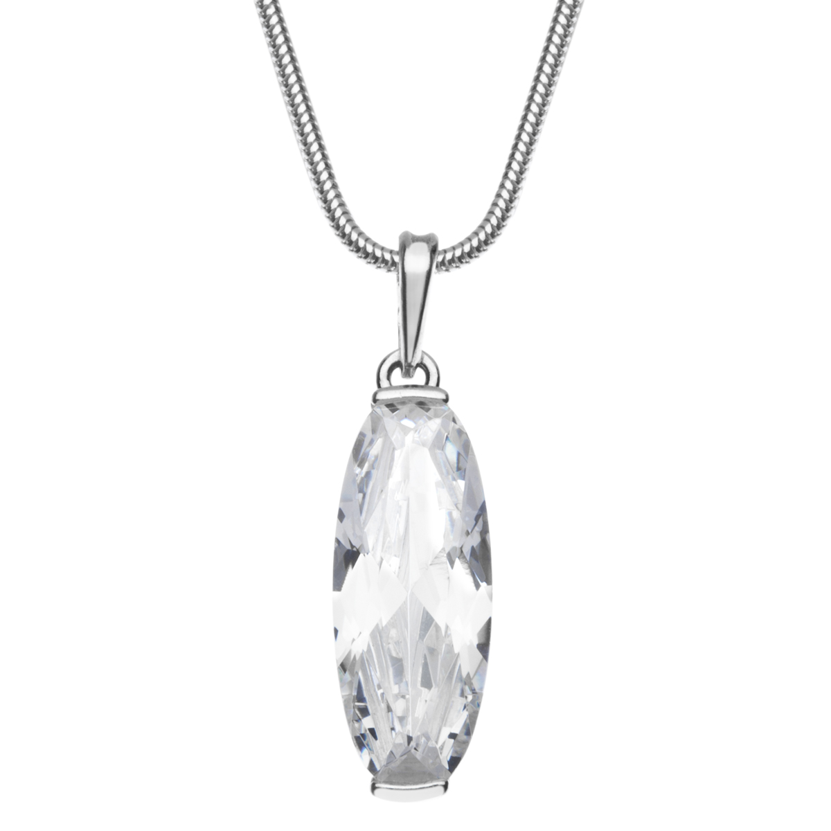043-201697-A142 Kette mit Anhänger Silber 925/000, Zirkonia, weiß, 42 cm