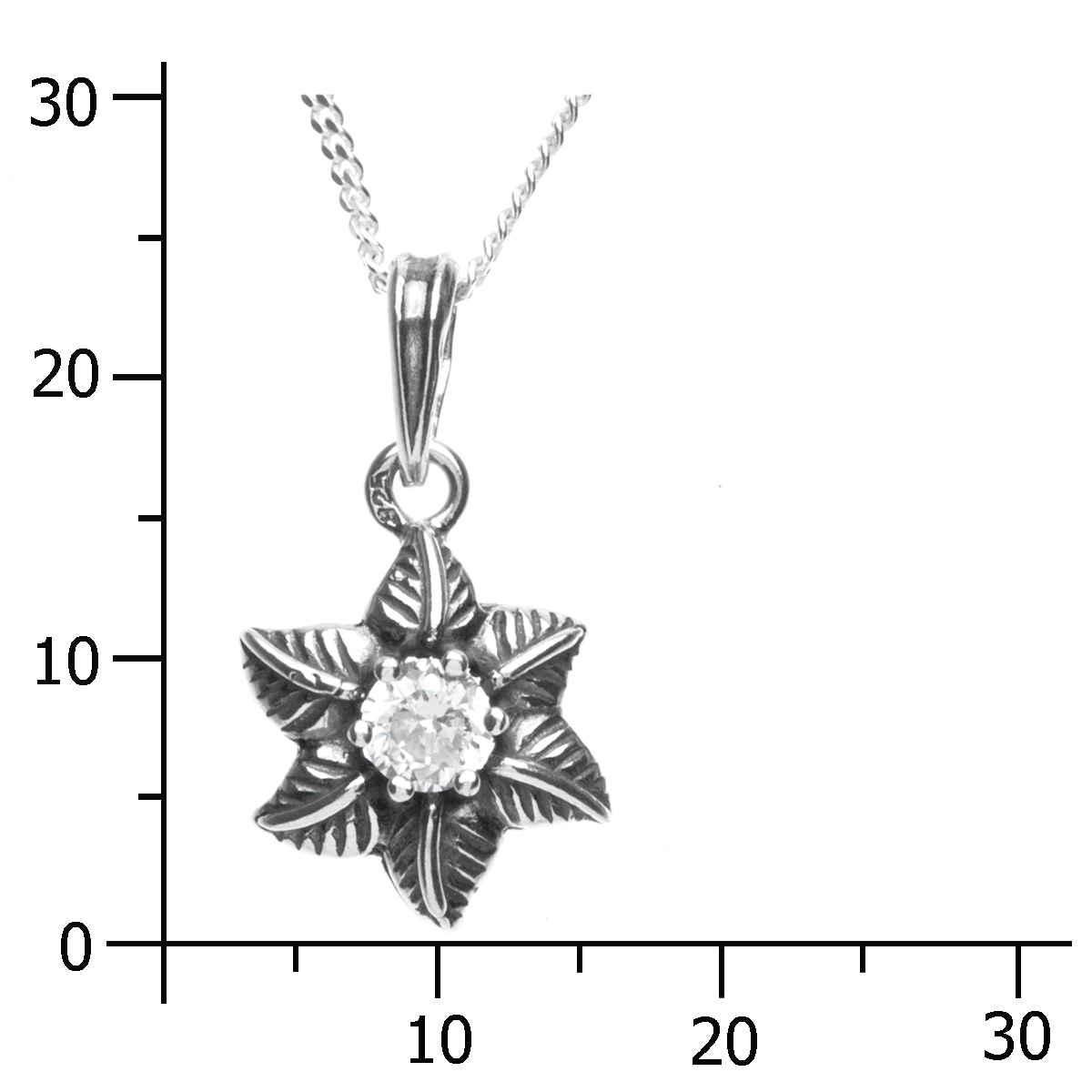 043-201714-A142k Kette mit Anhänger Silber 925/000, Zirkonia, weiß, 42 cm