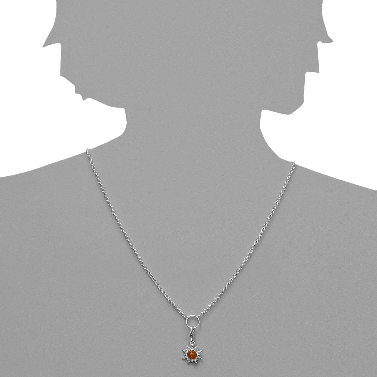 002-29CH02-B450s Charmskette mit Anhänger Sonne, 45 cm,  Silber 925/000