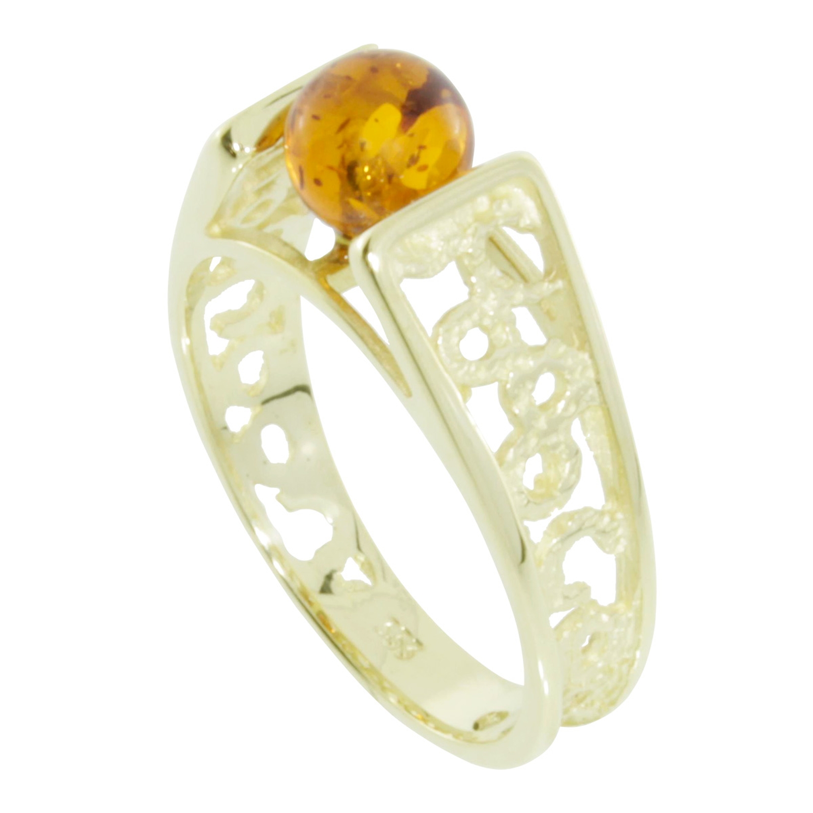 Ring Gold 333/000, Bernstein -Größe wählbar-