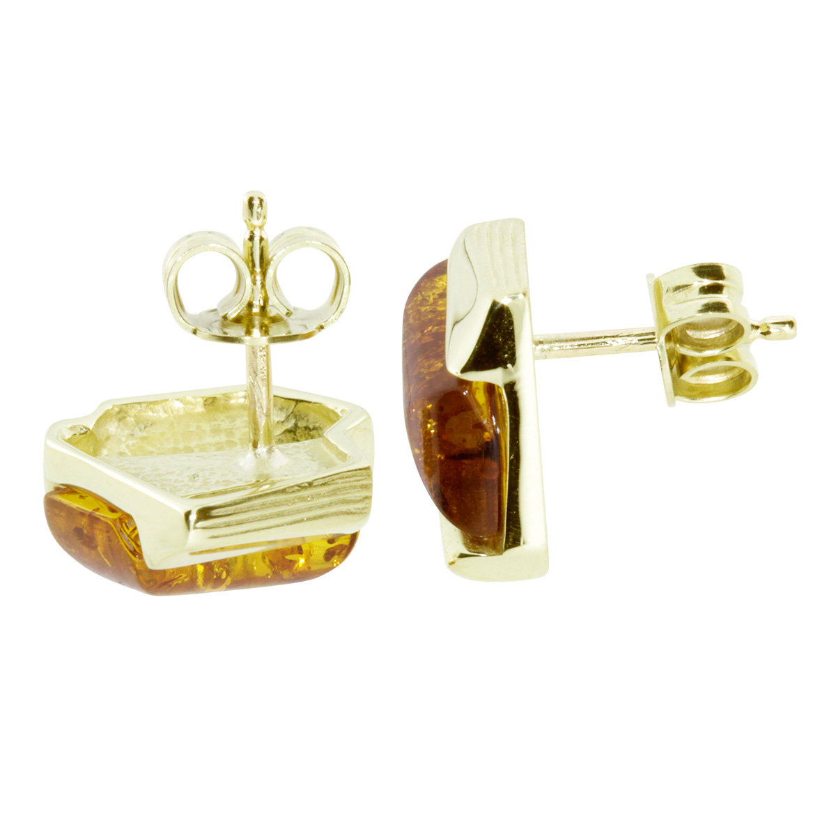 001-163266-00011 Ohrstecker Gold 333/000, Bernstein