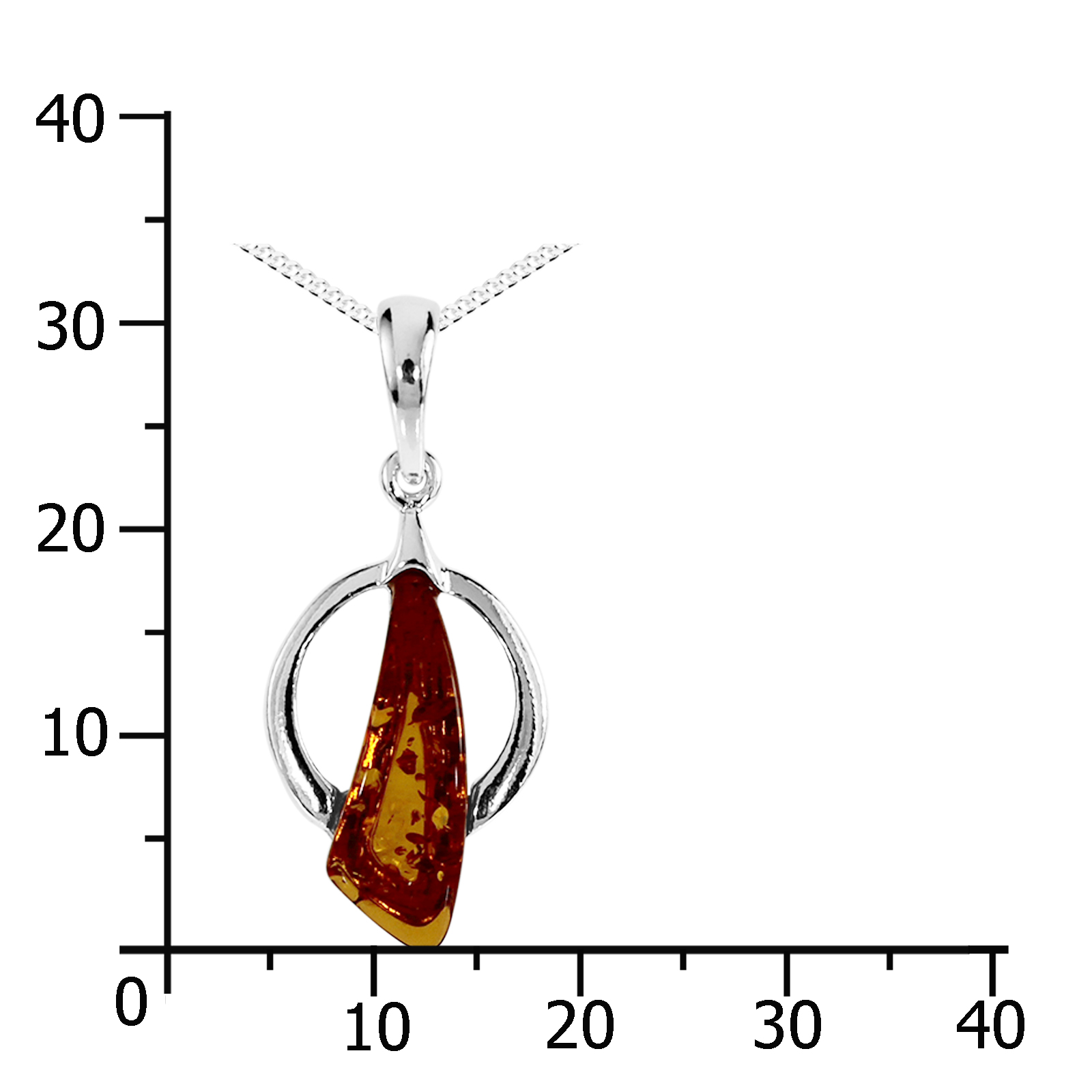 Kette mit Anhänger Silber 925/000, Bernstein -Länge wählbar- Kette mit Anhänger Silber 925/000, Bernstein -Länge wählbar-