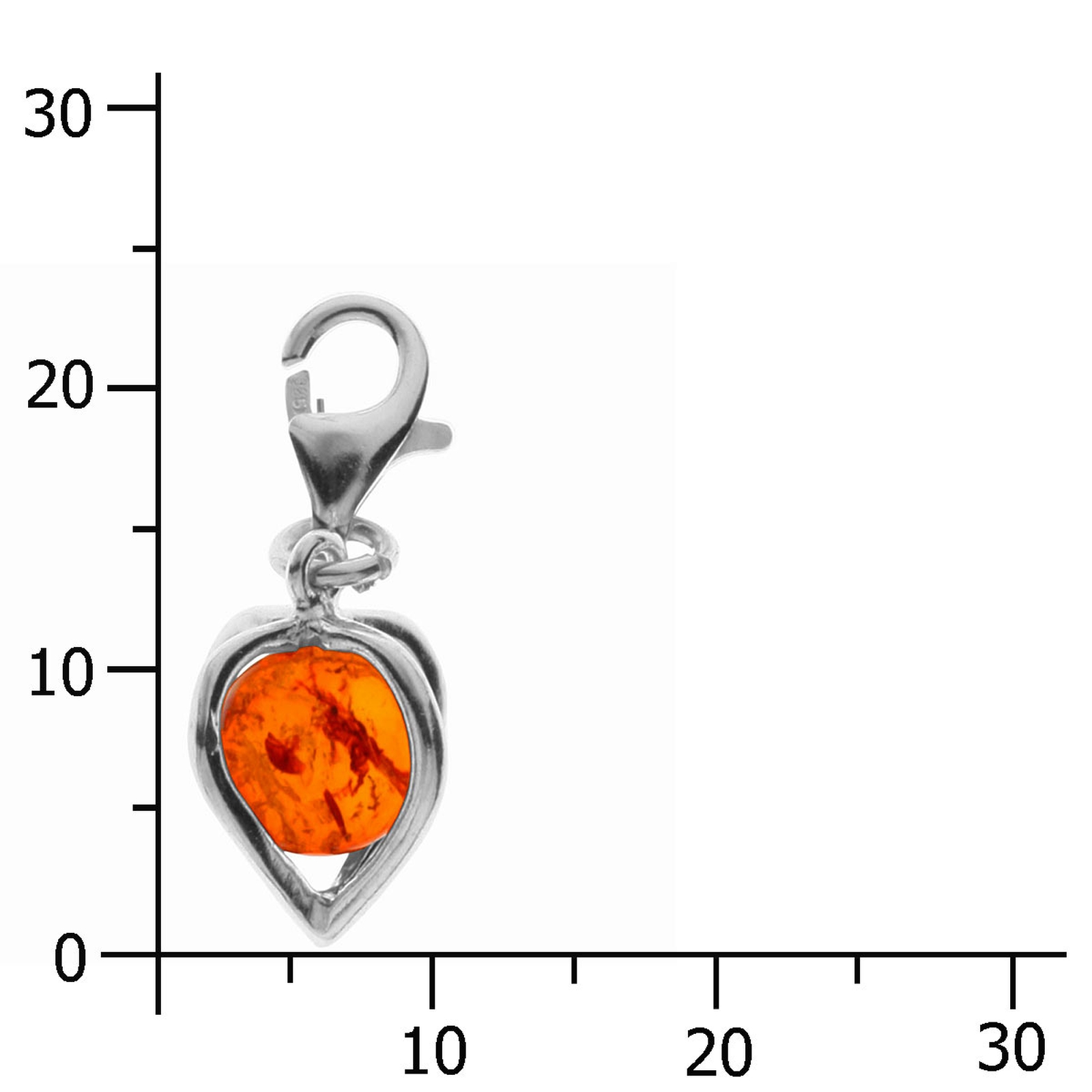 098-200320-0200k Charm Silber 925/000, Herz, Bernstein