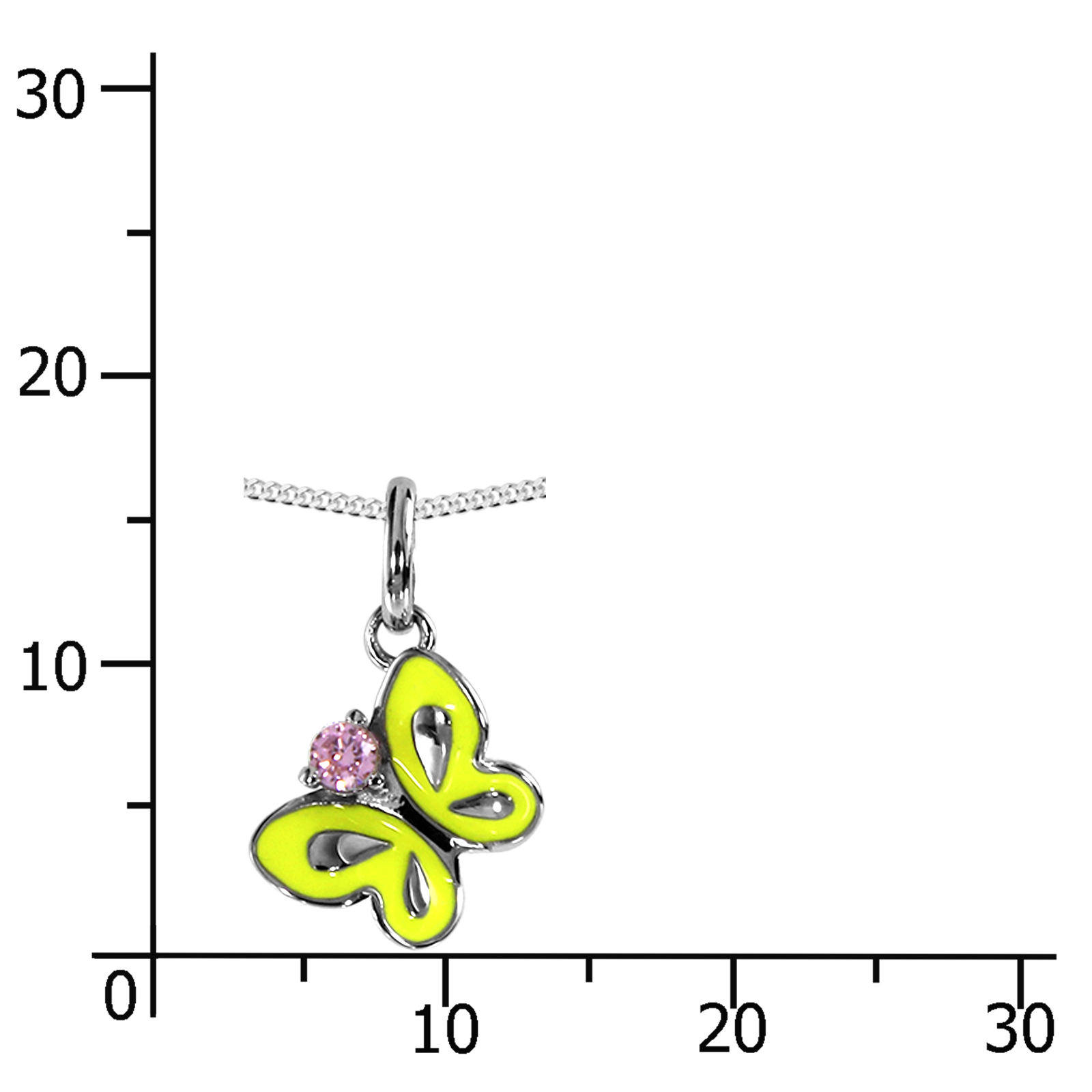 Kette mit Anhänger "Schmetterling" Silber 925/000,  Zirkonia -Länge wählbar-       Kette mit Anhänger "Schmetterling" Silber 925/000,  Zirkonia -Länge wählbar-