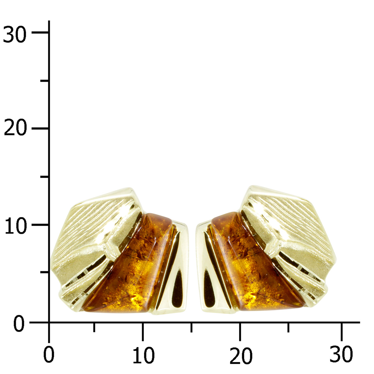 001-163266-0001k Ohrstecker Gold 333/000, Bernstein