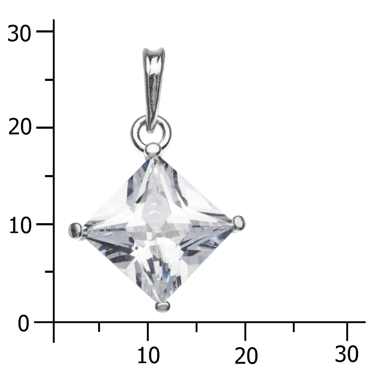043-201675-0100k Anhänger Silber 925/000, Zirkonia, weiß