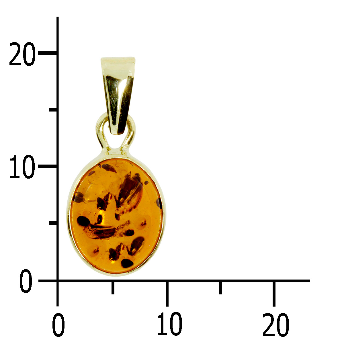 001-100231-0001k Anhänger Gold 333/000, Bernstein