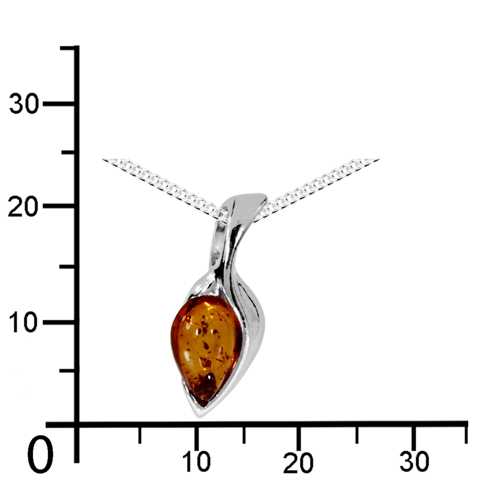 Kette mit Anhänger Silber 925/000, Bernstein -Länge wählbar- Kette mit Anhänger Silber 925/000, Bernstein -Länge wählbar-